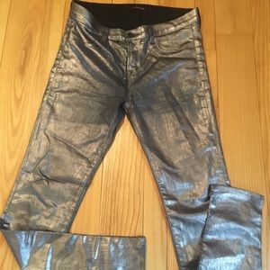 J Brand super skinny Silver Metallic size 29